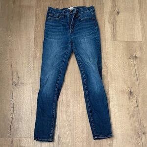 J. Crew High Rise Toothpick Dark Blue Skinny Jeans, Size 28